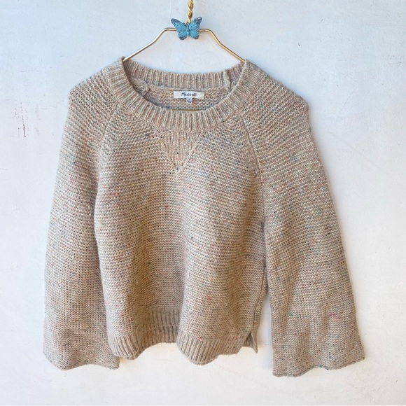 Madewell Flecked Wide Sleeves Pullover Sweater sz small - Picture 3 of 7